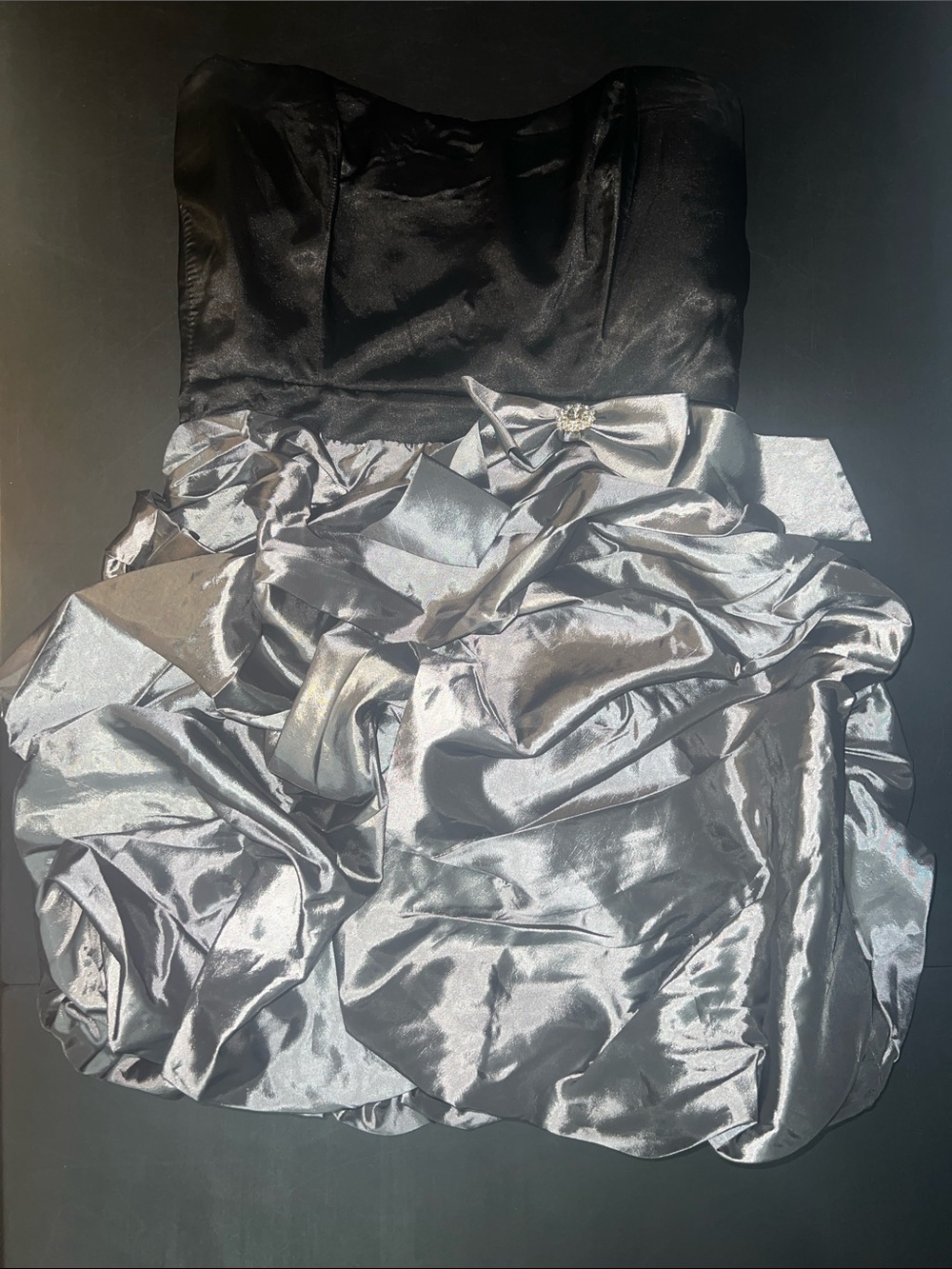 Trixxi Black and Silver Strapless Party Dress